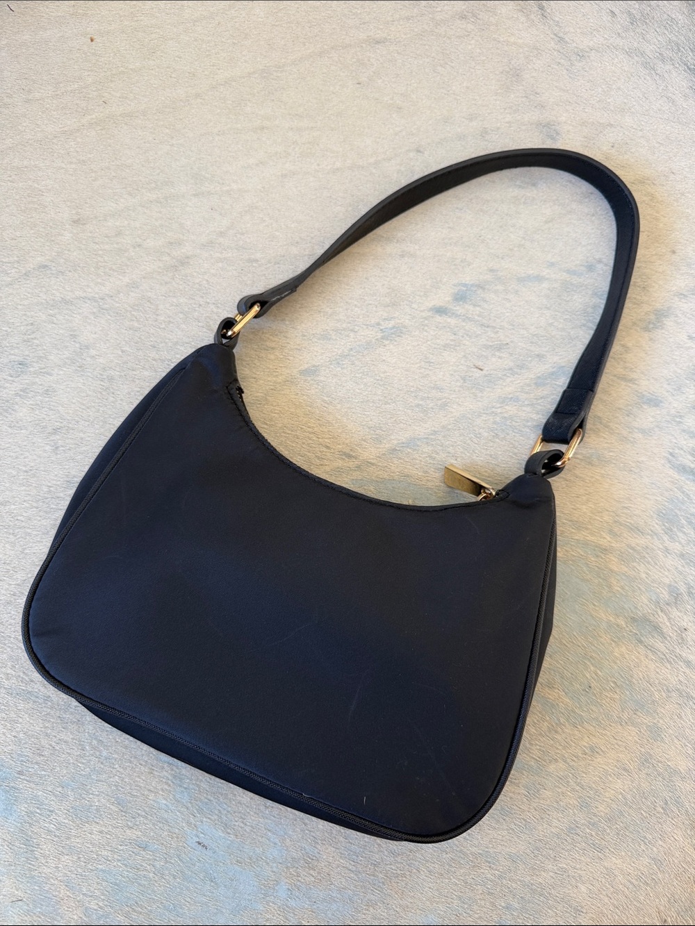 Express Black Shoulder Bag with Gold Accents